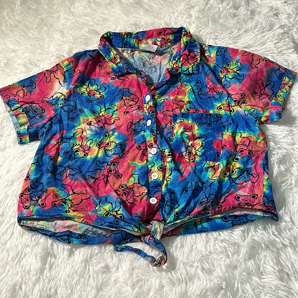 Grateful Dead tie dye tie crop top